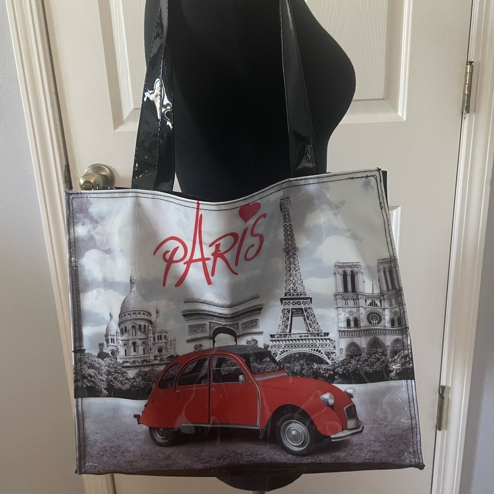 Vintage Retro Paris Tote 12x15 in